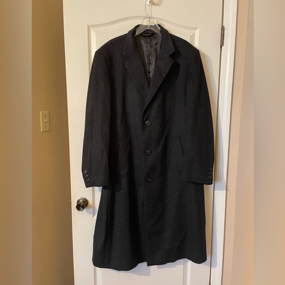 Pronto Moda Men’s 'HARVARD’ Cashmere Long Top Over Coat 46 L Charcoal Gray - Picture 1 of 9